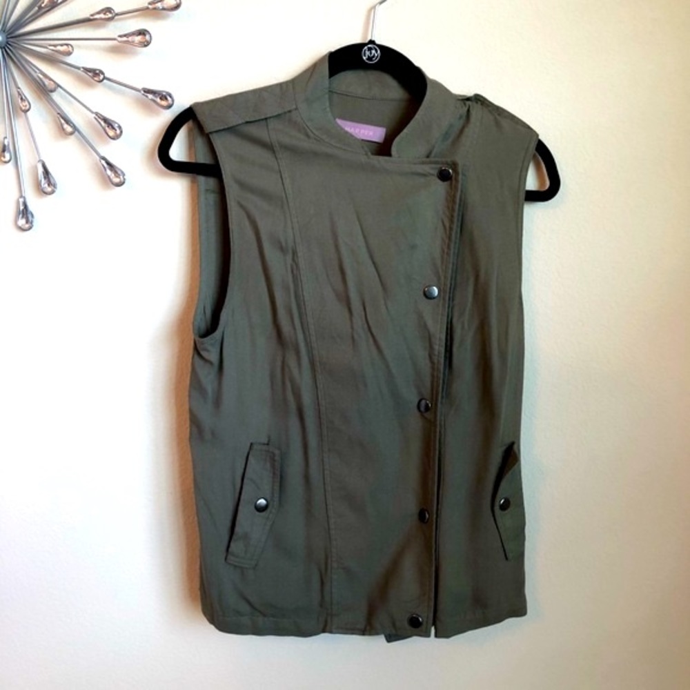 WARDROBE STAPLE OLIVE GREEN VEST MEDIUM - Picture 5 of 7